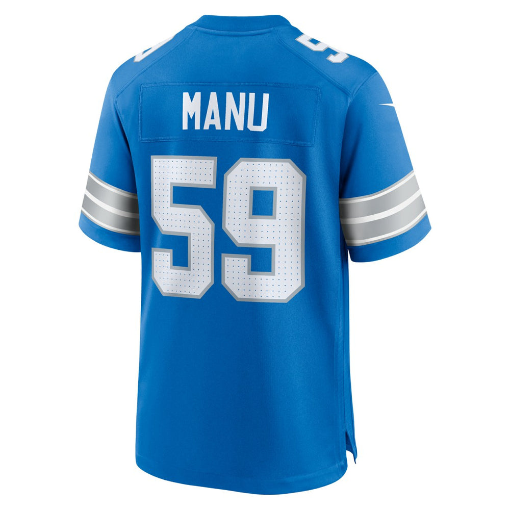 Giovanni Manu  Team Game Jersey - Detroit Lions
