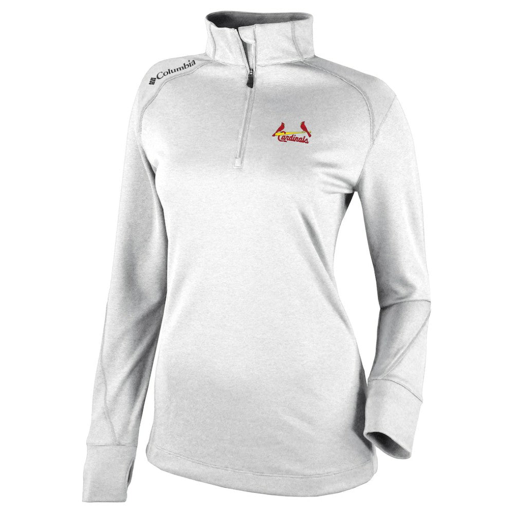 MLB St. Louis Cardinals Columbia Women's Cooperstown Collection Shotgun 2.0 Omni-Wick Quarter-Zip Top - White