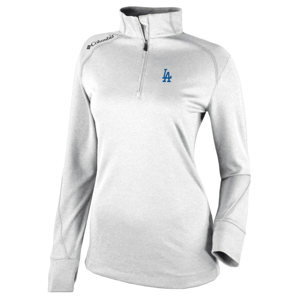 MLB Los Angeles Dodgers Columbia Women's Cooperstown Collection Shotgun 2.0 Omni-Wick Quarter-Zip Top - White
