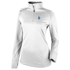MLB Los Angeles Dodgers Columbia Women's Cooperstown Collection Shotgun 2.0 Omni-Wick Quarter-Zip Top - White