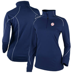 MLB New York Yankees Columbia Women's Cooperstown Collection Shotgun 2.0 Omni-Wick Quarter-Zip Top - Navy