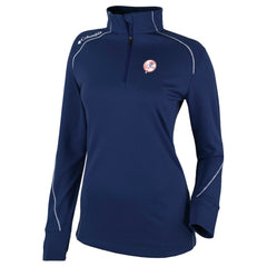 MLB New York Yankees Columbia Women's Cooperstown Collection Shotgun 2.0 Omni-Wick Quarter-Zip Top - Navy