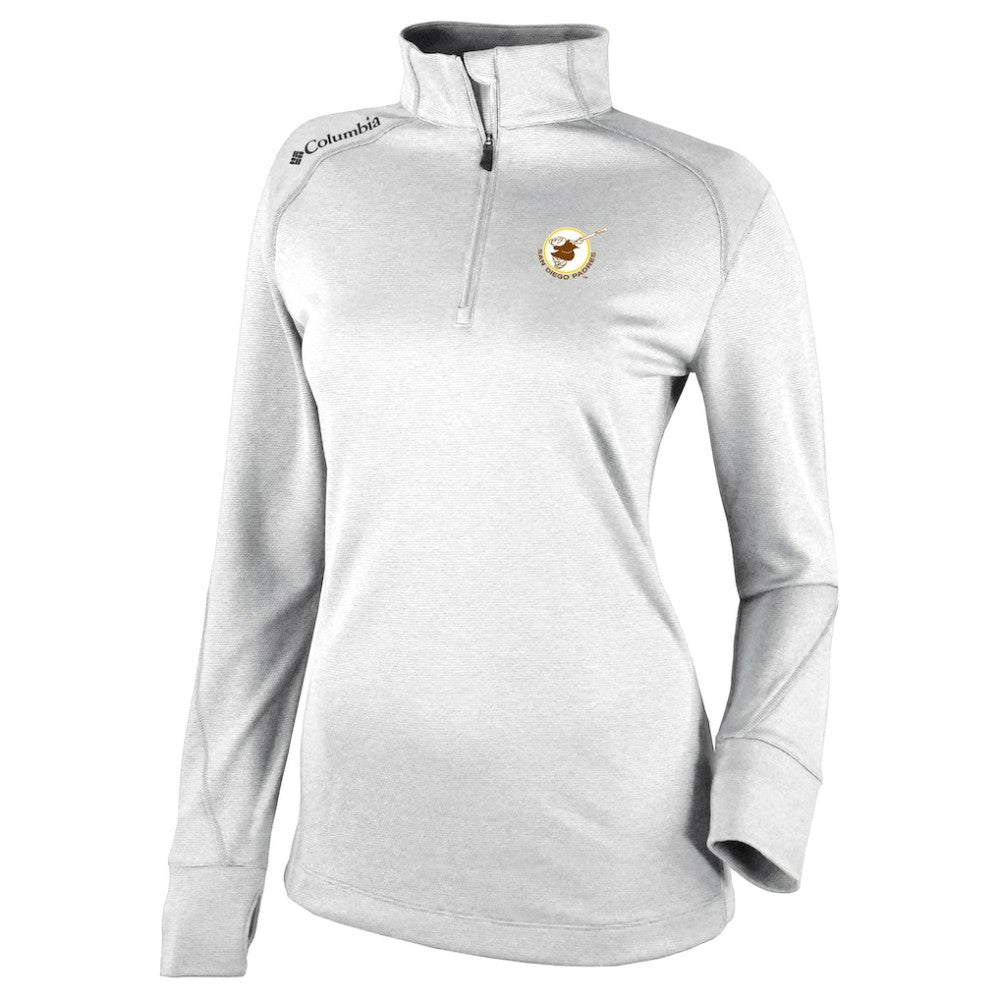 MLB San Diego Padres Columbia Women's Cooperstown Collection Shotgun 2.0 Omni-Wick Quarter-Zip Top - White