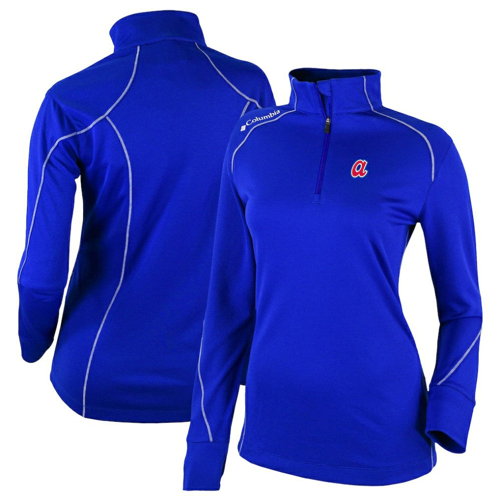 MLB Atlanta Braves Columbia Women's Cooperstown Collection Shotgun 2.0 Omni-Wick Quarter-Zip Top - Royal