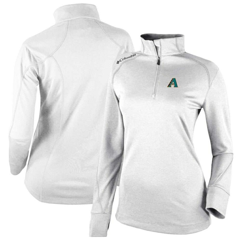 MLB Arizona Diamondbacks Columbia Women's Cooperstown Collection Shotgun 2.0 Omni-Wick Quarter-Zip Top - White