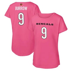 Joe Burrow  Girls Youth Player Name & Number T-Shirt - Cincinnati Bengals