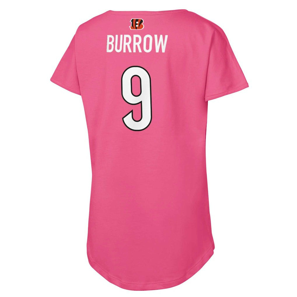 Joe Burrow  Girls Youth Player Name & Number T-Shirt - Cincinnati Bengals