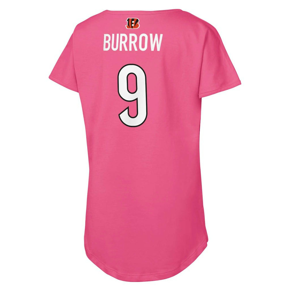 Joe Burrow  Girls Youth Player Name & Number T-Shirt - Cincinnati Bengals