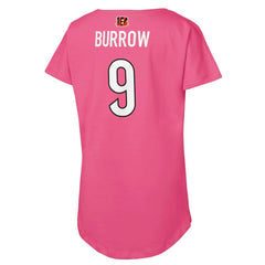 Joe Burrow  Girls Youth Player Name & Number T-Shirt - Cincinnati Bengals