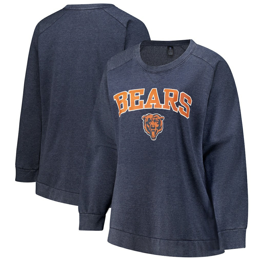 Profile Women's Plus Size Acid Wash Raglan Sweatshirt - Chicago Bears