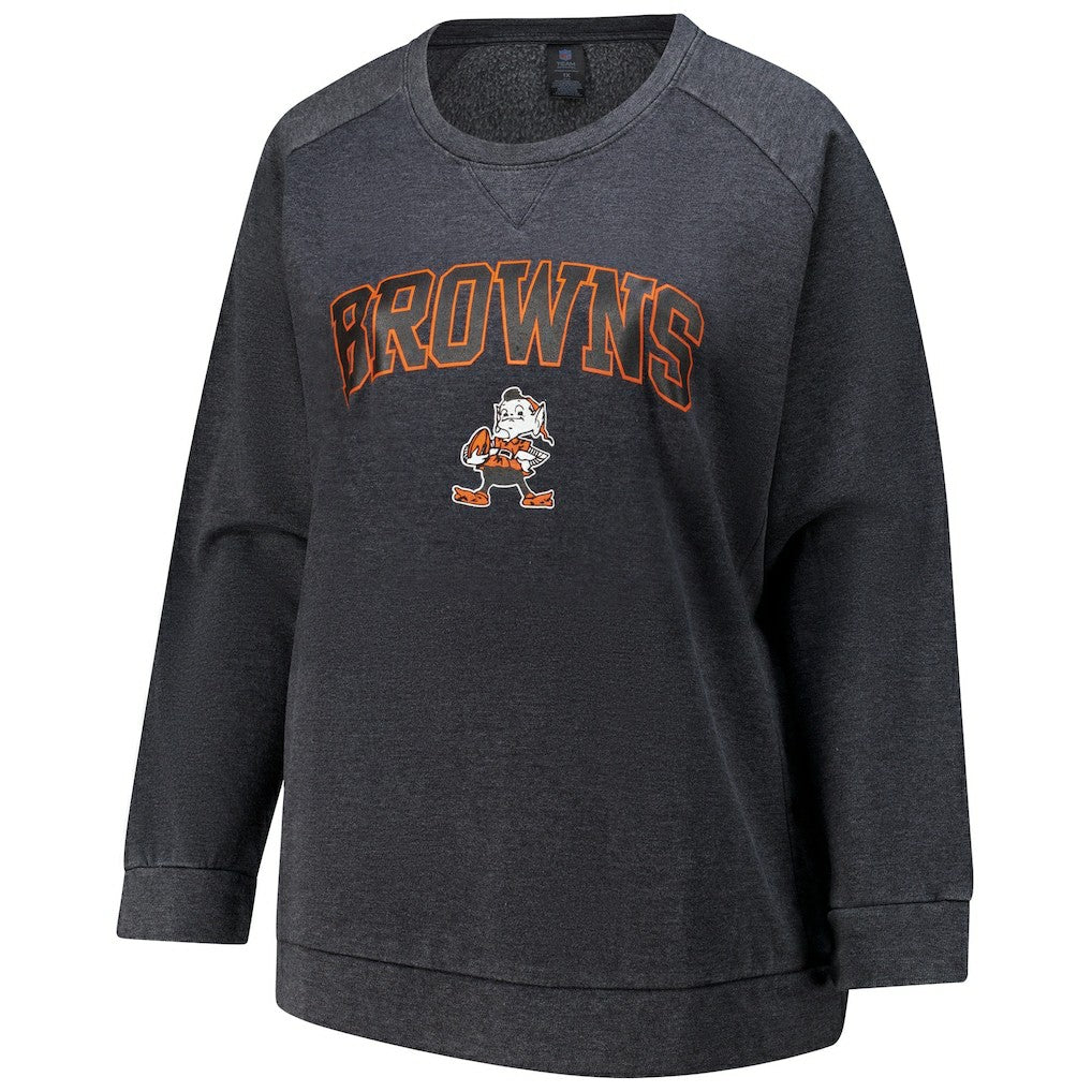 Profile Women's Plus Size Acid Wash Raglan Sweatshirt - Cleveland Browns