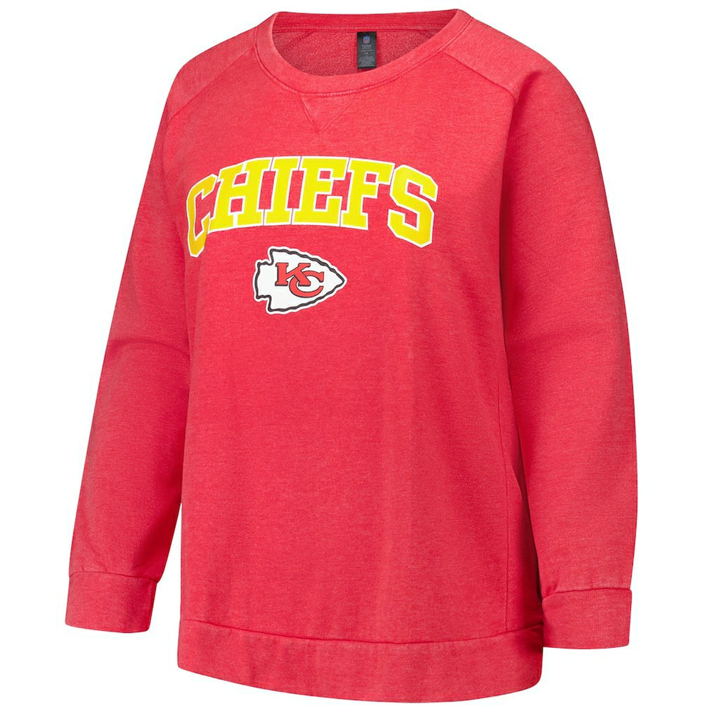Profile Women's Plus Size Acid Wash Raglan Sweatshirt - Kansas City Chiefs