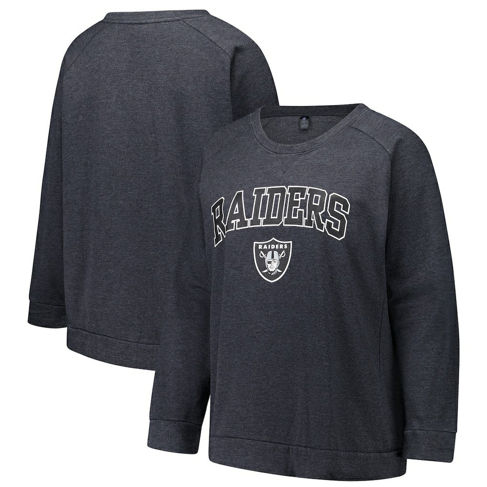 Profile Women's Plus Size Acid Wash Raglan Sweatshirt - Las Vegas Raiders