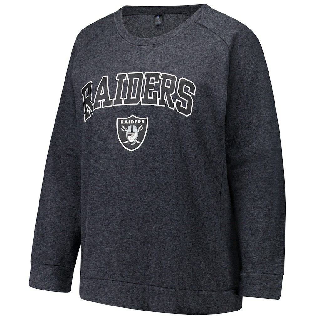 Profile Women's Plus Size Acid Wash Raglan Sweatshirt - Las Vegas Raiders