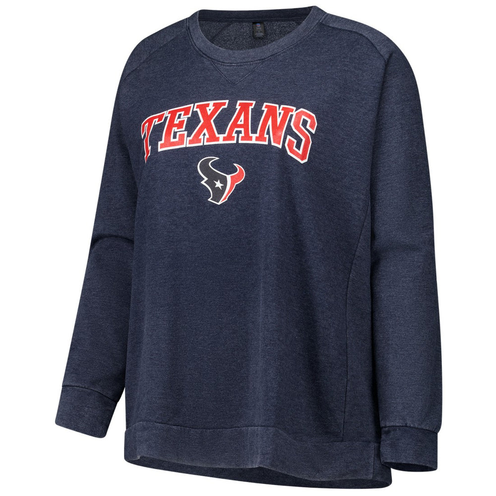 Profile Women's Plus Size Acid Wash Raglan Sweatshirt - Houston Texans