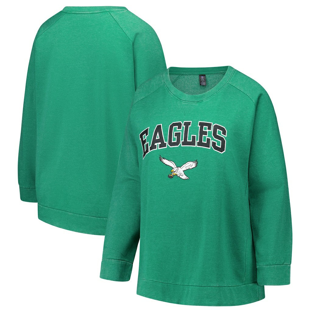Profile Women's Plus Size Acid Wash Raglan Sweatshirt - Philadelphia Eagles