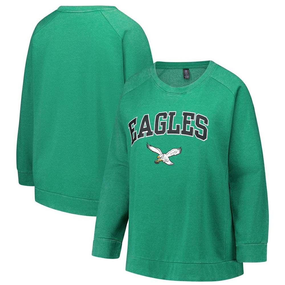 Profile Women's Plus Size Acid Wash Raglan Sweatshirt - Philadelphia Eagles