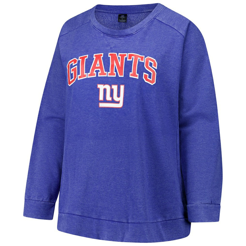 Profile Women's Plus Size Acid Wash Raglan Sweatshirt - New York Giants