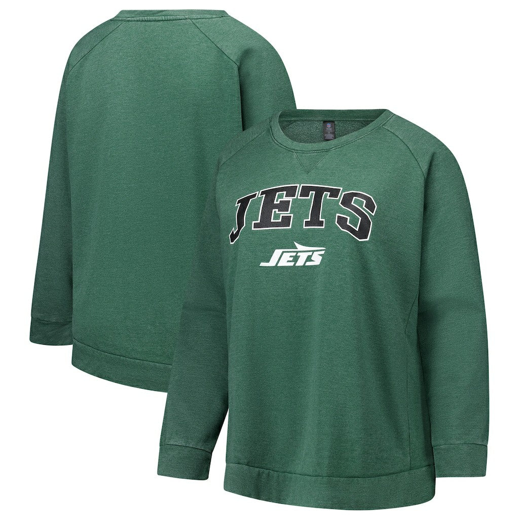 Profile Women's Plus Size Acid Wash Raglan Sweatshirt - New York Jets