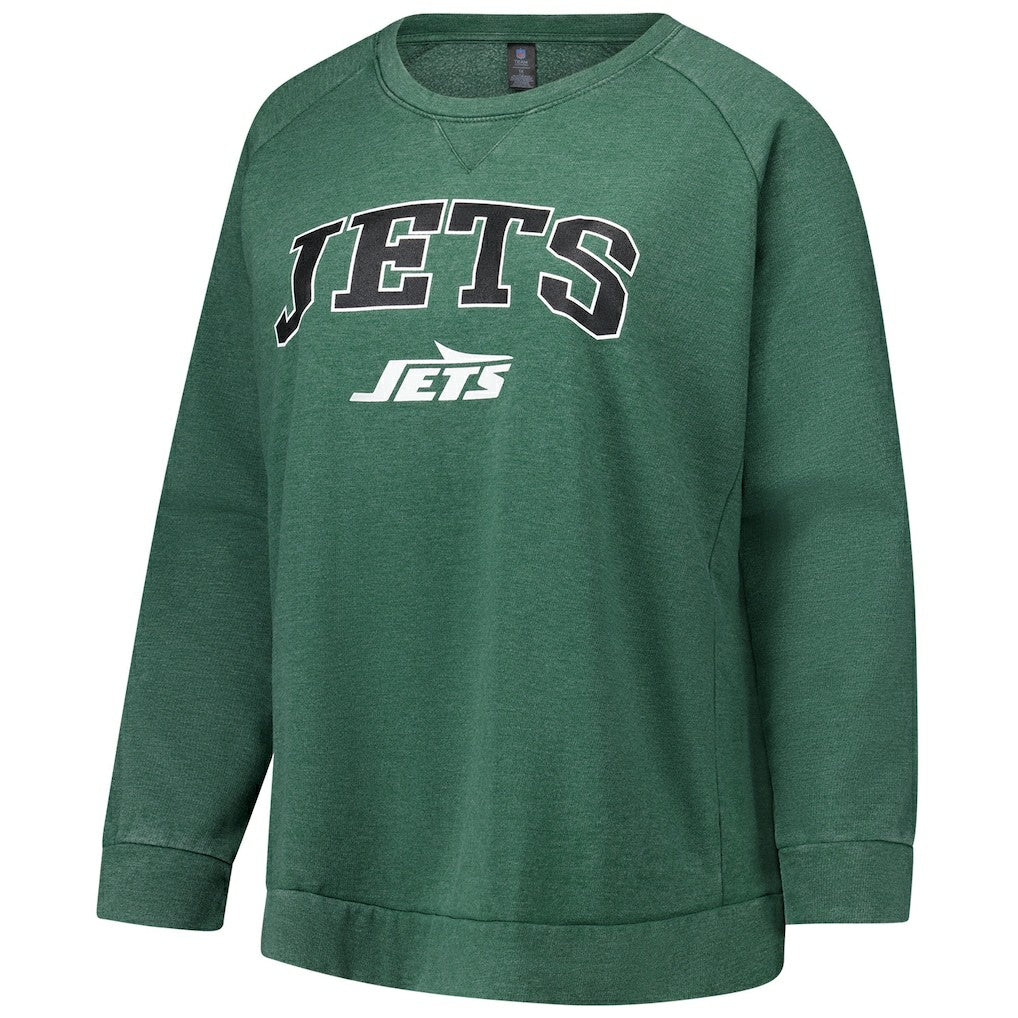 Profile Women's Plus Size Acid Wash Raglan Sweatshirt - New York Jets