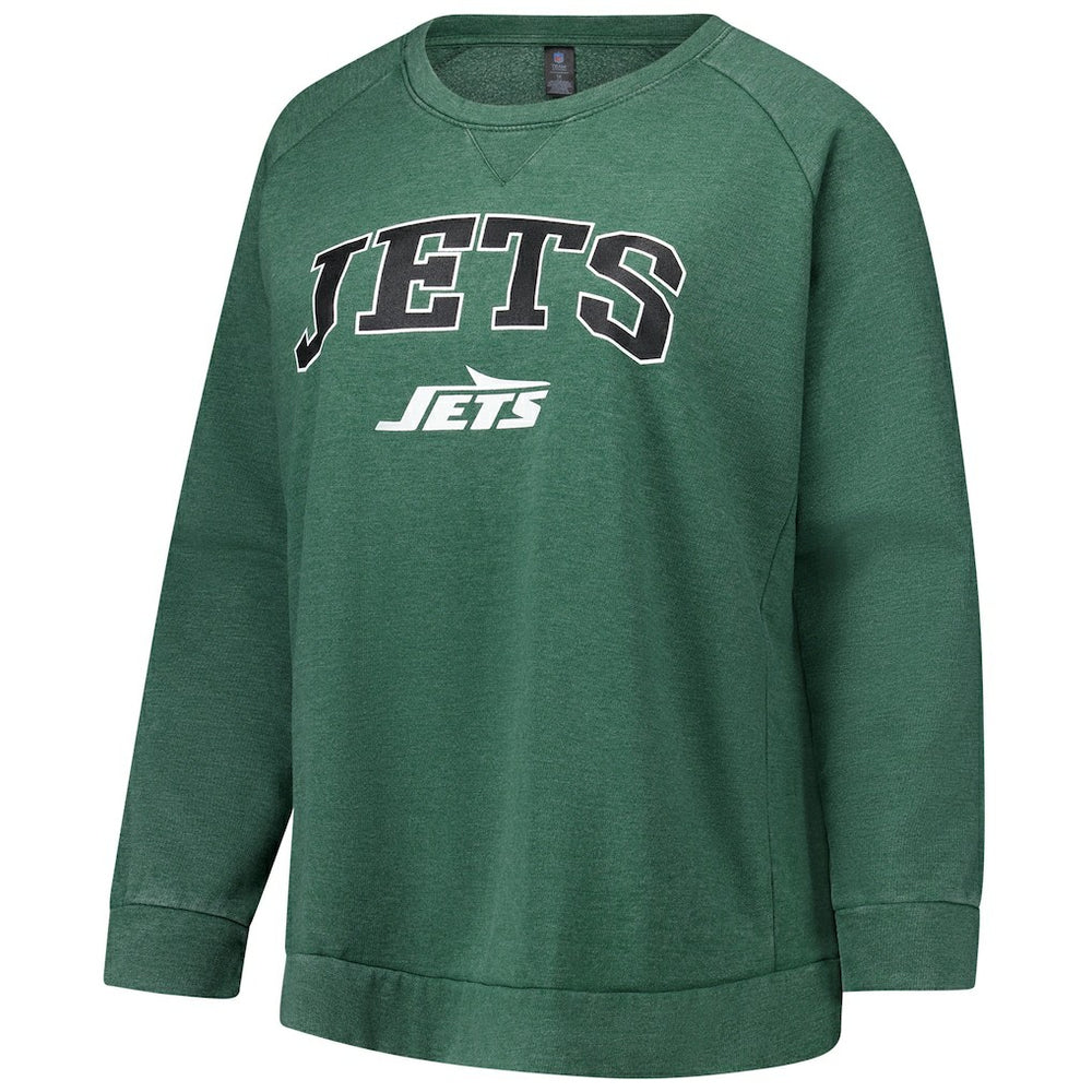 Profile Women's Plus Size Acid Wash Raglan Sweatshirt - New York Jets