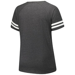 Women's Plus Size Logo Striped Raglan Notch Neck T-Shirt - Arizona Cardinals