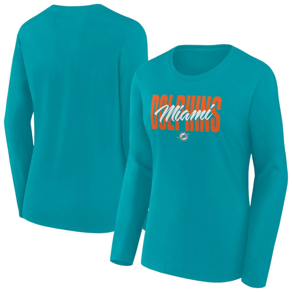 Women's Long Sleeve Scoop Neck T-Shirt - Miami Dolphins