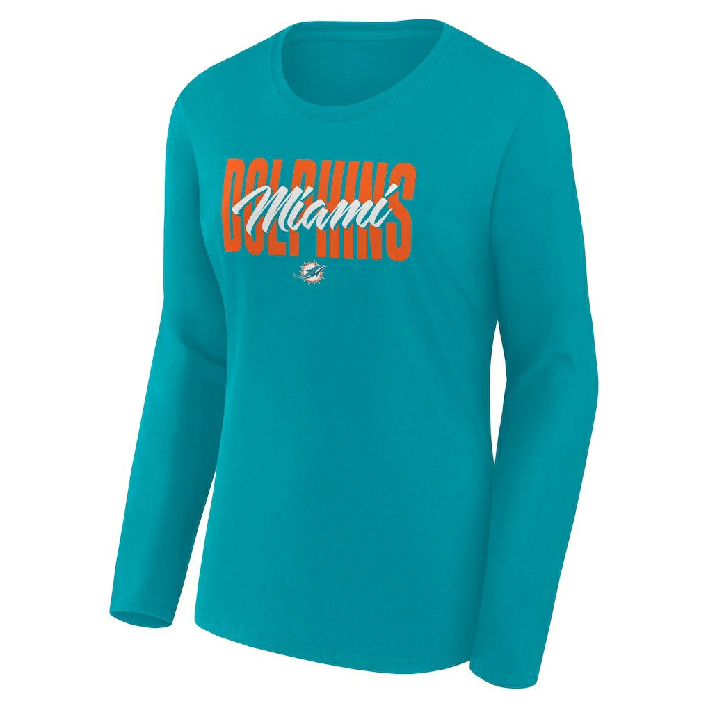 Women's Long Sleeve Scoop Neck T-Shirt - Miami Dolphins