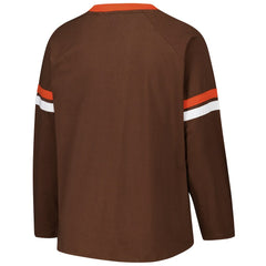 Women's Plus Size Won & Done Lace-Up V-Neck Long Sleeve T-Shirt - Cleveland Browns