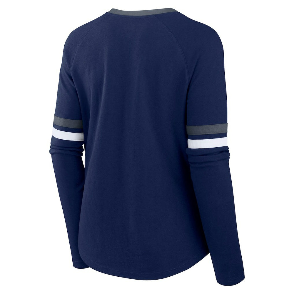 Women's Plus Size Won & Done Lace-Up V-Neck Long Sleeve T-Shirt - Dallas Cowboys