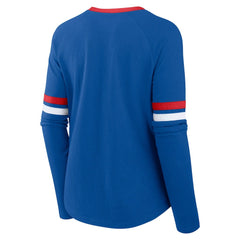 Women's Plus Size Won & Done Lace-Up V-Neck Long Sleeve T-Shirt - Buffalo Bills
