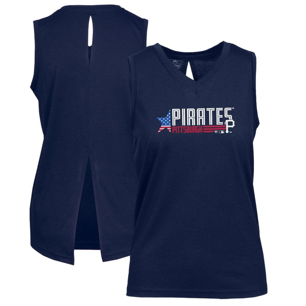 MLB Pittsburgh Pirates Levelwear Women's Paisley Independence Aviation Tank Top