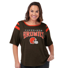 G-III 4Her by Carl Banks Women's Plus Size Linebacker T-Shirt - Cleveland Browns