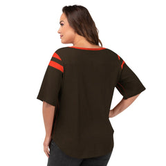 G-III 4Her by Carl Banks Women's Plus Size Linebacker T-Shirt - Cleveland Browns