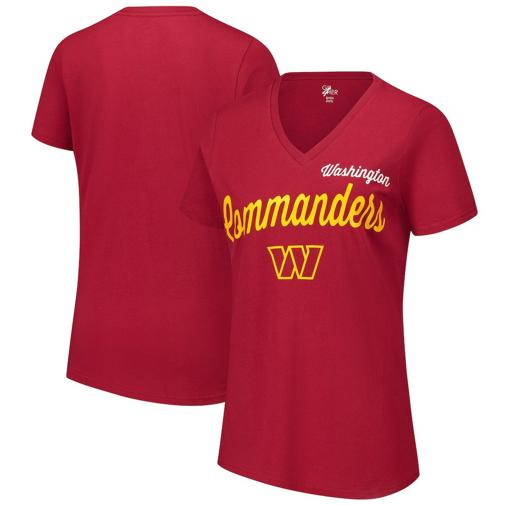 G-III 4Her by Carl Banks Women's Post Season V-Neck T-Shirt - Washington Commanders