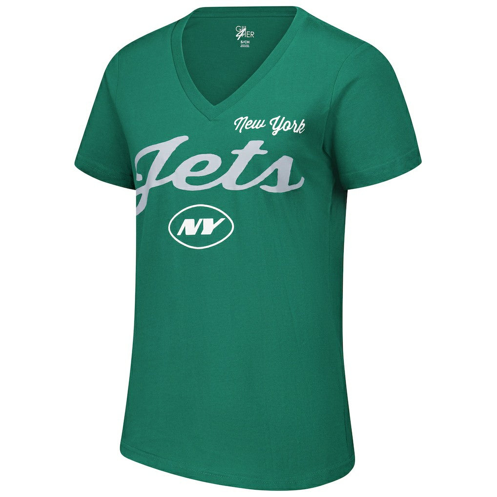 G-III 4Her by Carl Banks Women's Post Season V-Neck T-Shirt - New York Jets