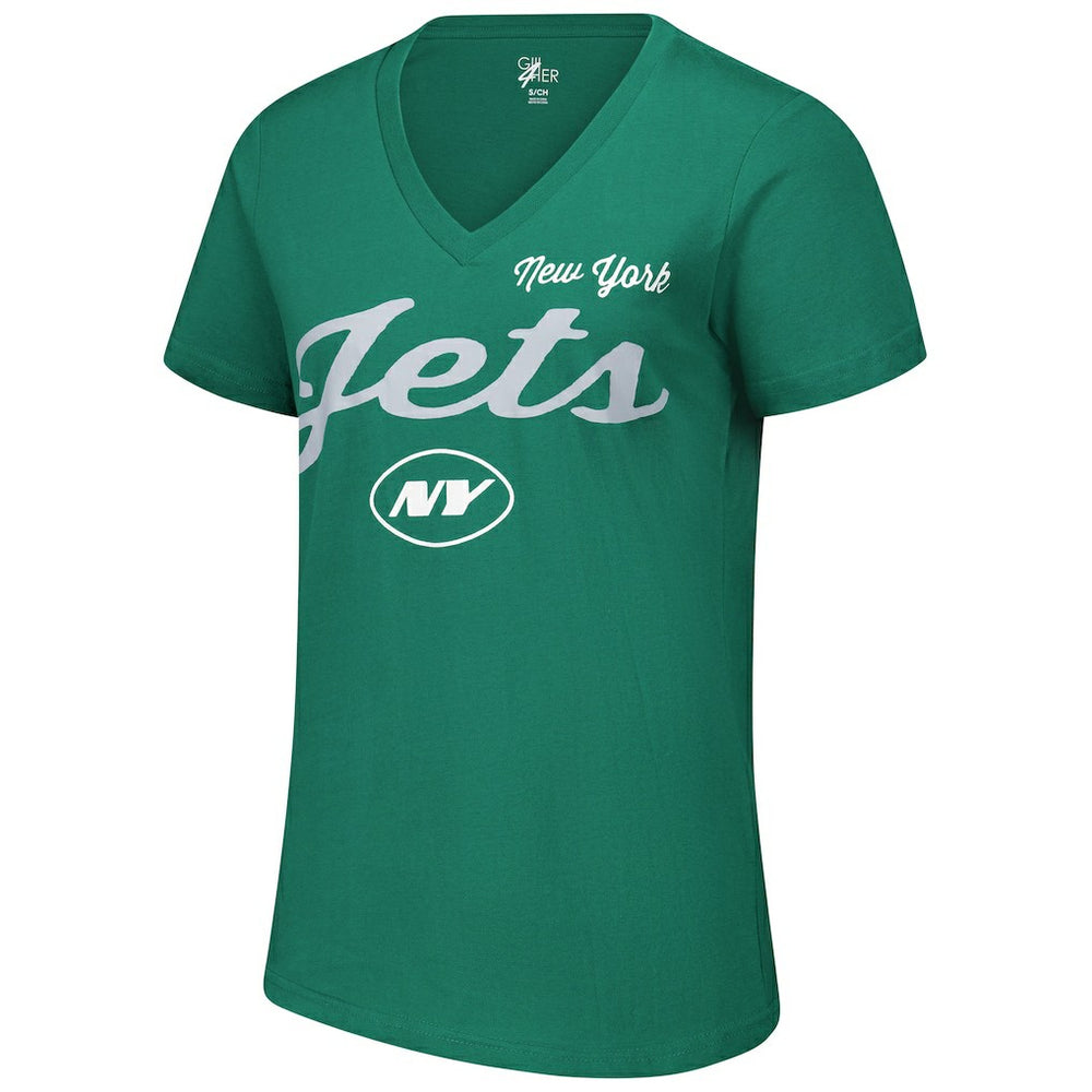 G-III 4Her by Carl Banks Women's Post Season V-Neck T-Shirt - New York Jets