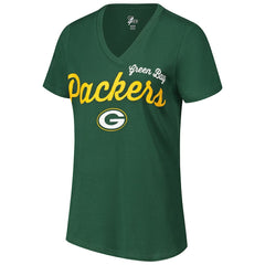 G-III 4Her by Carl Banks Women's Post Season V-Neck T-Shirt - Green Bay Packers