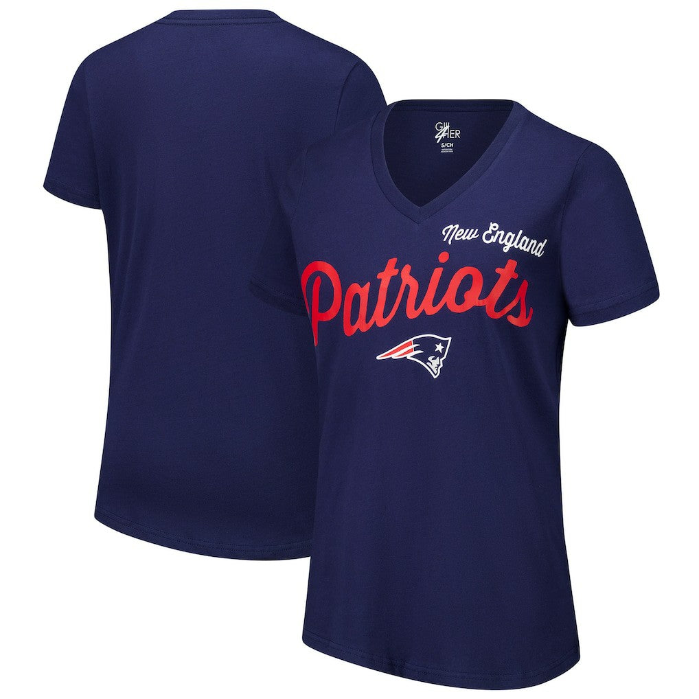 G-III 4Her by Carl Banks Women's Post Season V-Neck T-Shirt - New England Patriots