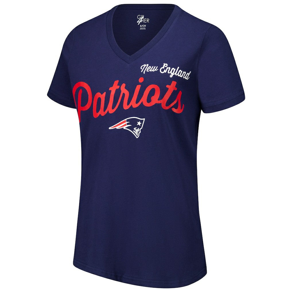 G-III 4Her by Carl Banks Women's Post Season V-Neck T-Shirt - New England Patriots