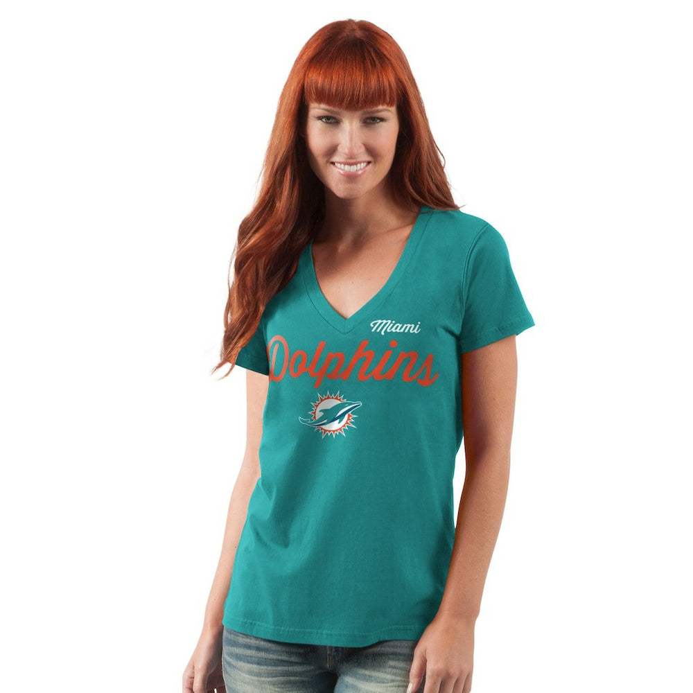 G-III 4Her by Carl Banks Women's Post Season V-Neck T-Shirt - Miami Dolphins