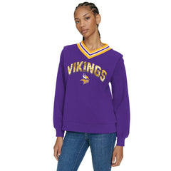 Tommy Hilfiger Women's Alice V-Neck Pullover Sweatshirt - Minnesota Vikings
