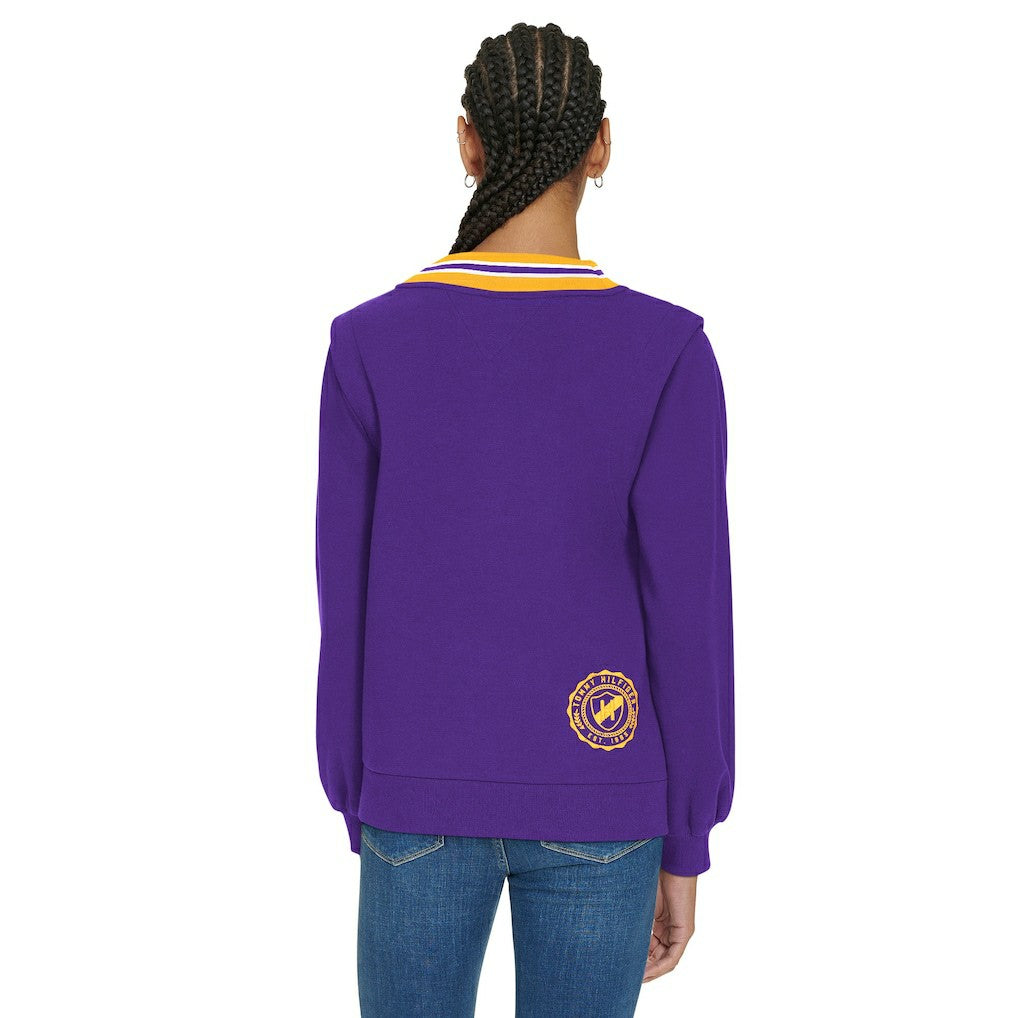 Tommy Hilfiger Women's Alice V-Neck Pullover Sweatshirt - Minnesota Vikings