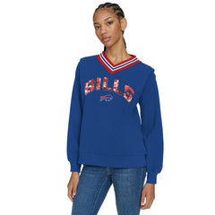 Tommy Hilfiger Women's Alice V-Neck Pullover Sweatshirt - Buffalo Bills