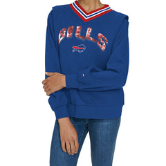 Tommy Hilfiger Women's Alice V-Neck Pullover Sweatshirt - Buffalo Bills