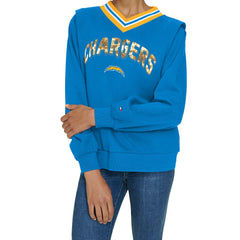 Tommy Hilfiger Women's Alice V-Neck Pullover Sweatshirt - Los Angeles Chargers