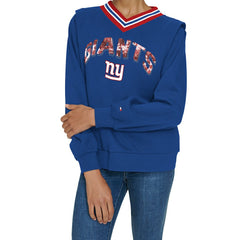 Tommy Hilfiger Women's Alice V-Neck Pullover Sweatshirt - New York Giants