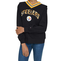 Tommy Hilfiger Women's Alice V-Neck Pullover Sweatshirt - Pittsburgh Steelers