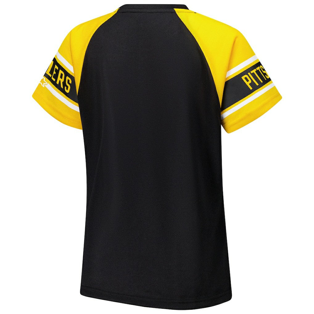 Starter Women's 1st Rounder Color Block Raglan Top - Pittsburgh Steelers