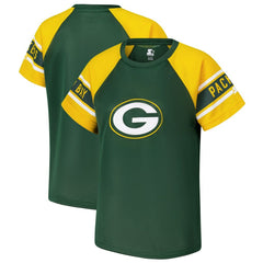 Starter Women's 1st Rounder Color Block Raglan Top - Green Bay Packers